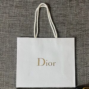Dior Medium Purchase Bag White Gold Logo Authentic Luxury Packaging